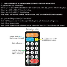 Load image into Gallery viewer, HUINETUL 12V 24V 10A 15A 20A IP68 Waterproof Solar Charge Controller for Lithium Ion Lifepo4 Lead Acid Battery with IR Remote Controller
