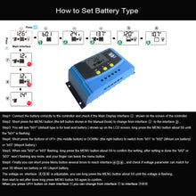 Load image into Gallery viewer, HUINE Parameter Adjustable 12V 24V Lithium ion Lifepo4 Lead Acid Battery PWM Solar Charge Controller 30A 40A Battery Controller Regulator with LCD Digital Display Dual 5V USB
